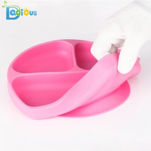 Producto caliente Placa antideslizante para niños pequeños de silicona Placa de succión para bebés no tóxica Placa de succión con silicona no tóxica