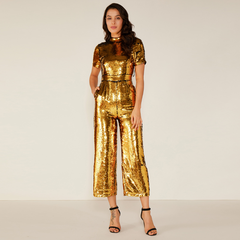 Mujer Sexy Sparkle Glitter Mono reflectante Último diseño