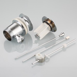 Escurridor de desechos de lavabo emergente cromado con varilla de drenaje