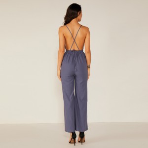 Summer Club Prom Loose Deep V Halter Sexy Jumpsuit