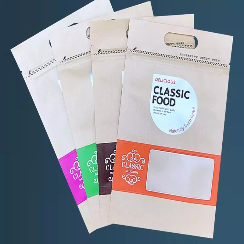 Impreso de alta calidad personalizar bolsa de cremallera de impresión para envasado de alimentos con asa
