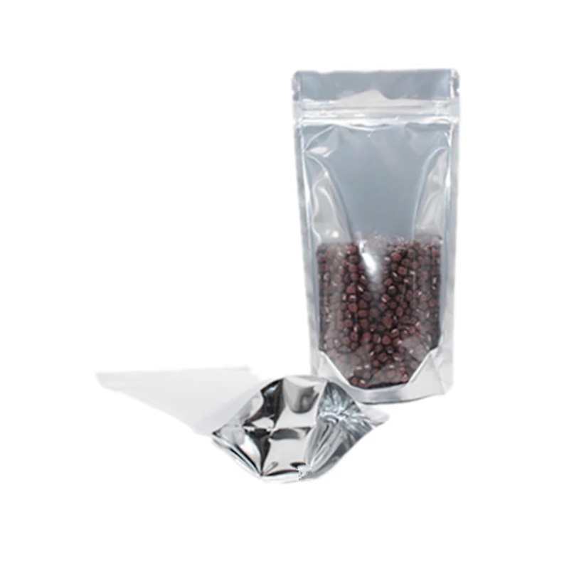 Bolsa de envasado de alimentos de plástico transparente frontal a prueba de olores con cierre automático