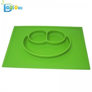Placemat de silicona de una pieza al por mayor de fábrica para placa de mantel de silicona de alimentación para bebés sin BPA para niños pequeños