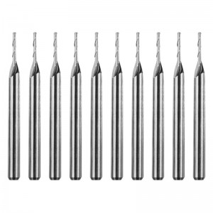 Brocas de fresado de carburo, flautas dobles Carburo en espiral Fresa de punta plana Fresa fresadora CNC Broca de 1 mm Diámetro de corte.