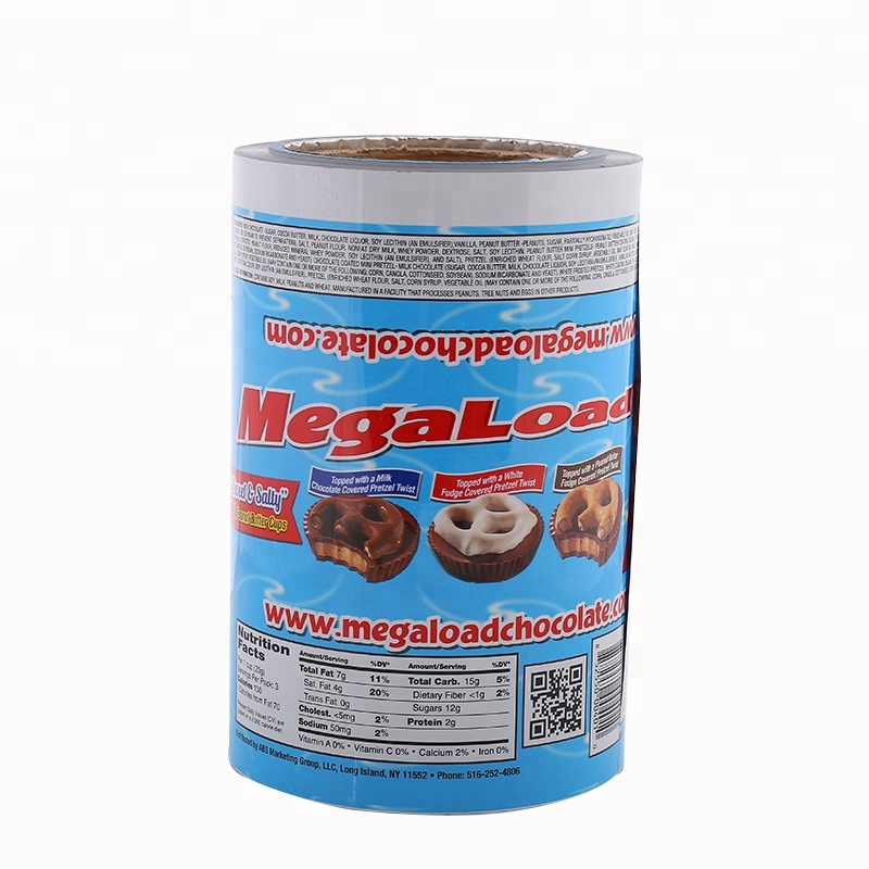 Película de envasado de galletas de sellado térmico a prueba de humedad de plástico laminado de calidad alimentaria en rollo