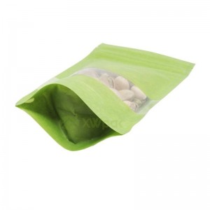 Bolsas de papel de arroz verde que no se pueden volver a imprimir con ventana
