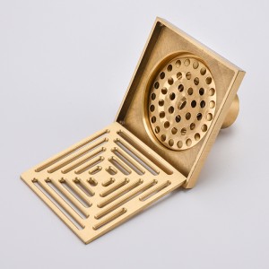 Diseño de azulejos de diseño hábil drenaje de ducha lineal drenaje de piso cuadrado de latón