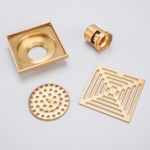 Diseño de azulejos de diseño hábil drenaje de ducha lineal drenaje de piso cuadrado de latón