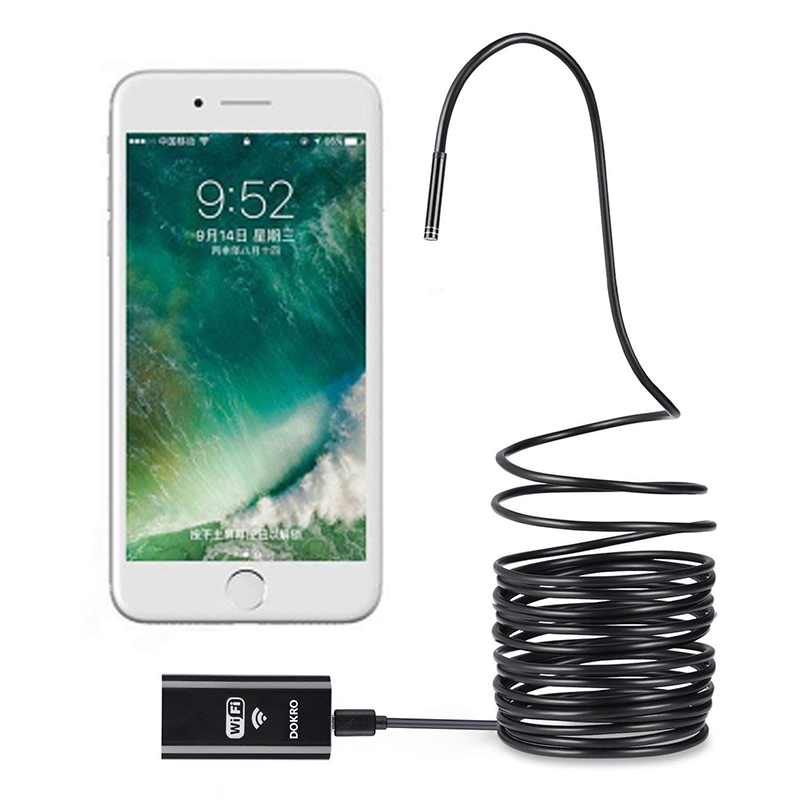Endoscopio inalámbrico 2.0 megapíxeles HD WiFi Boroscopio Micro interfaz Cámara de serpiente de inspección a prueba de agua para Android, iOS y Windows, iPhone, Samsung, tableta, Mac