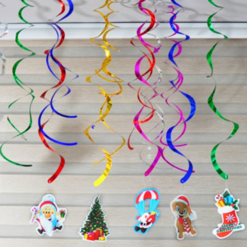 Decoraciones de techo pancartas globos cinta guirnalda para fiesta boda día de Navidad