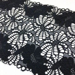 Nylon spandex encaje ancho elástico con 18 cm de ancho para ropa interior o prendas