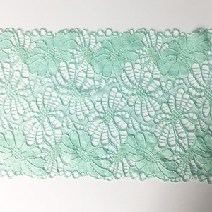 Nylon spandex encaje ancho elástico con 18 cm de ancho para ropa interior o prendas