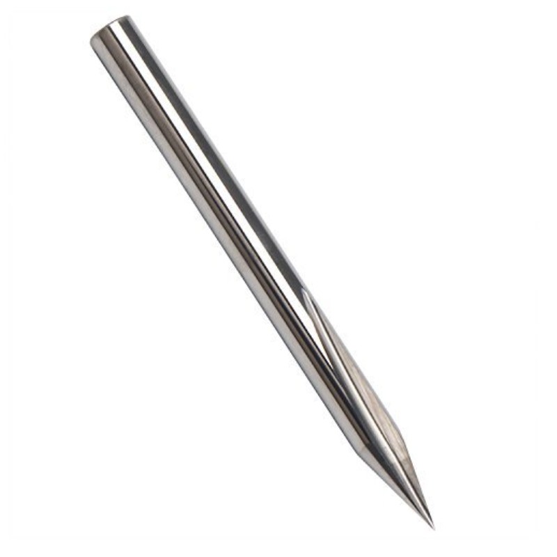Punta de grabado de metal, punta EnPoint punta de carburo de 30 grados Punta de carburo Forma de cono Punta de grabado CNC con ranuras estriadas de 2 flautas 1/8 