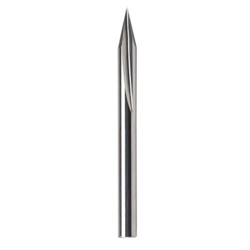 Punta de grabado de metal, punta EnPoint punta de carburo de 30 grados Punta de carburo Forma de cono Punta de grabado CNC con ranuras estriadas de 2 flautas 1/8 