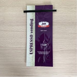 China Bolsa de café con refuerzo lateral de 250 gramos con válvula desgasificadora Bolsa de café con papel de aluminio con lazo de estaño Bolsa de café con lazo de estaño de 12 oz