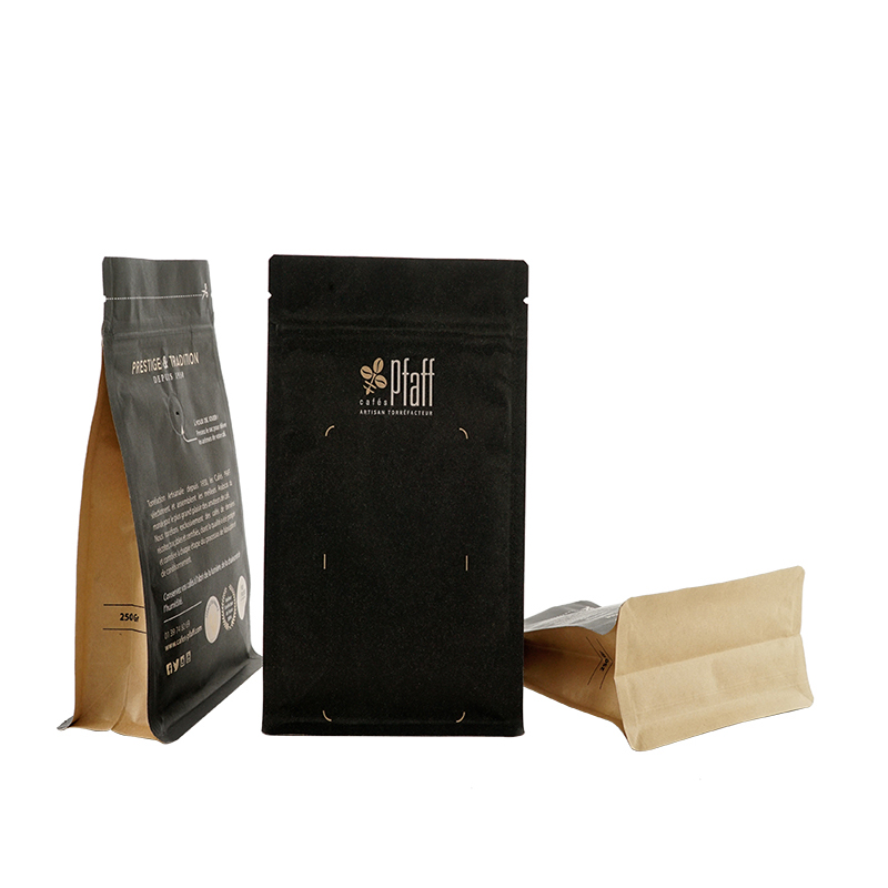 Impresión personalizada Material laminado Envasado de alimentos Plástico Papel de aluminio Bolsa de café con válvula