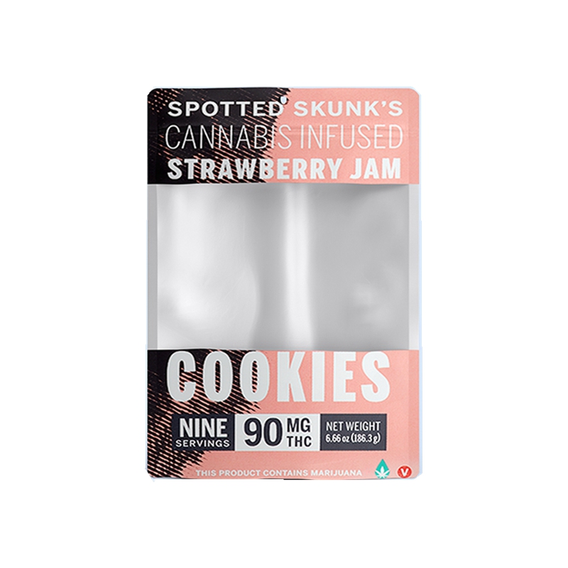 Bolsa de pie personalizada para galletas bolsas de embalaje de grado alimenticio con tapa de cremallera transparente