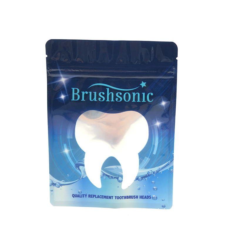 Diseño personalizado de alta calidad astilla a prueba de olor papel de aluminio bolsa de cepillo de dientes de plástico transparente