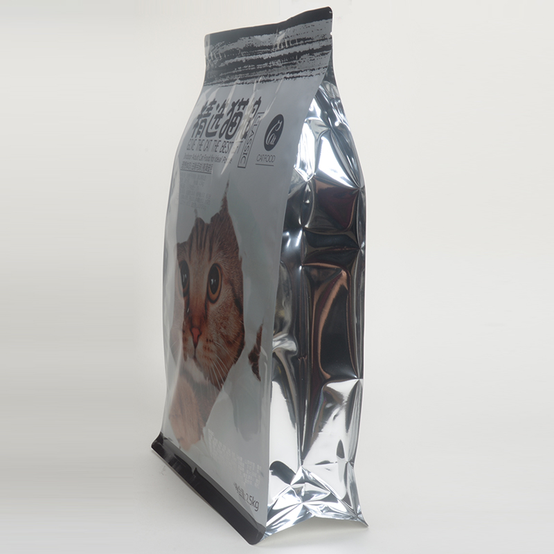 OEM con cierre de plástico con cremallera impermeable bolsa de comida para gatos mascota tamaño personalizado