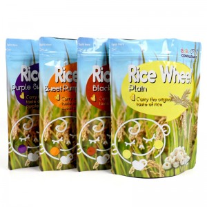 bolsa de comida con cierre o bolsa de refrigerios empaque de bolsa de arroz con cremallera en la parte superior