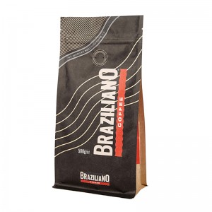 Zip Lock 100g bolsa de café bolsa de pie y bolsa de café 1 kg con válvula de desgasificación y bolsa de café impresa personalizada con válvula