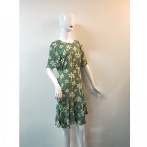 VESTIDO ESTAMPADO VERDE DE LAS SEÑORAS TBWD0010M
