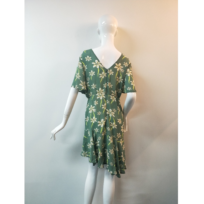 VESTIDO ESTAMPADO VERDE DE LAS SEÑORAS TBWD0010M