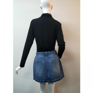 FALDA DE DENIM DE LAVADO LIGERO DE SEÑORAS RLWSK0001M