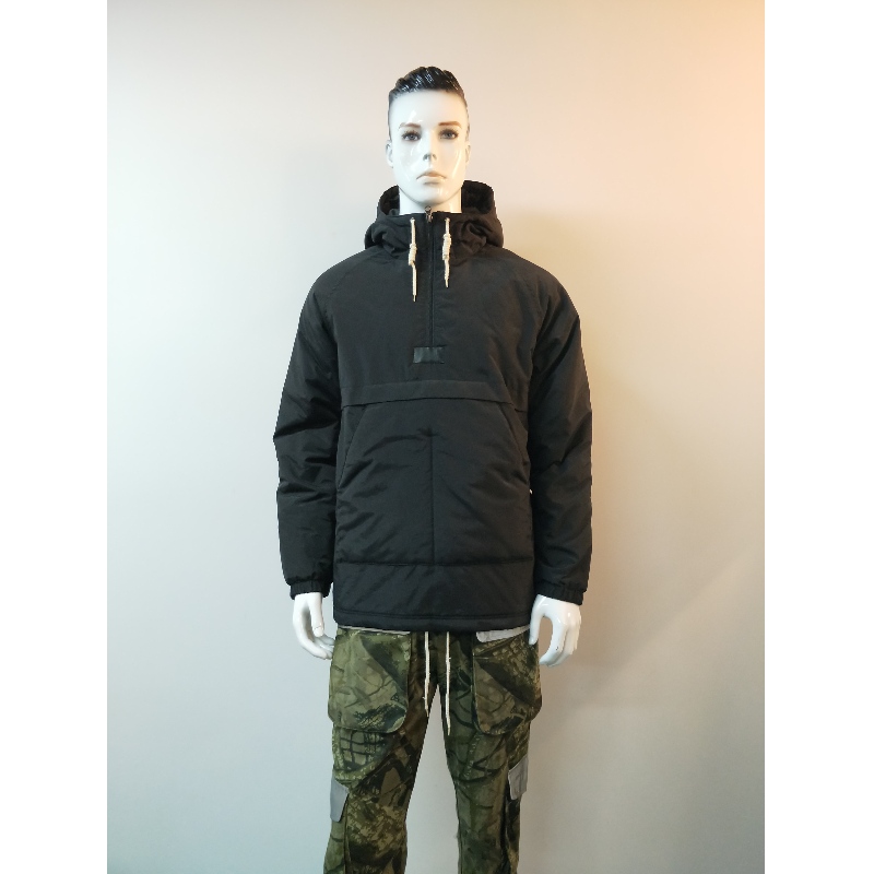 CHAQUETA NEGRA CON CAPUCHA RLMPC0014