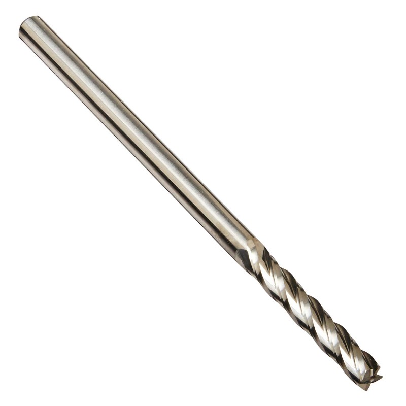 Fresa de metal duro premium, serie larga, 4 flautas, vástago de 1/8 