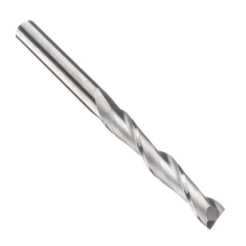 Fresa de punta cuadrada de carburo, pulgada, acabado sin recubrimiento (brillante), corte de desbaste y acabado, hélice de 30 grados, 2 flautas, longitud total de 4 