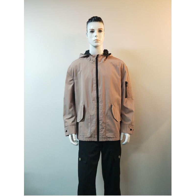 CHAQUETA CASUAL ROSA PARA HOMBRE CON CAPUCHA RLMJ0004