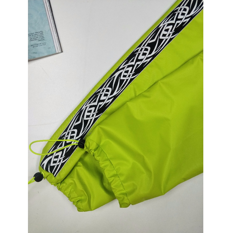 CHAQUETA DE VIENTO LONGLINE VERDE FLUORESCENTE DE SEÑORA RLWJ0009