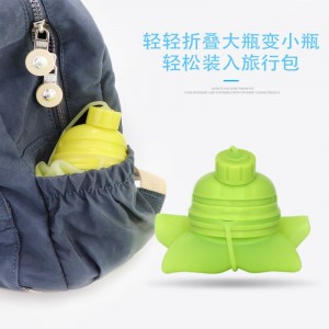 Taza de agua de gel de sílice creativa portátil grado alimenticio plegable personalidad de deportes al aire libre botella de agua corriendo fitness taza de agua deportiva portátil