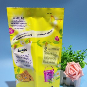 Boquilla de pie líquido de lavado líquido bolsa de jabón líquido / detergente para ropa empaquetado