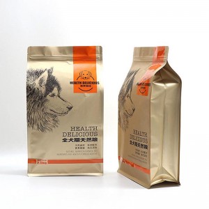 Bolsas de plástico de fondo plano con cremallera Ocho bolsas de plástico selladas para embalaje de bolsas de alimentos para mascotas