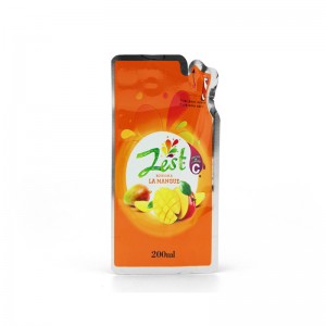 bolsa de agua de plástico de forma especial irregular para jugo Bolsas de boquilla de corte líquido