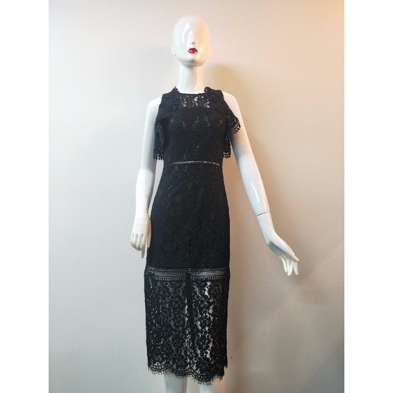 VESTIDO LONGLINE LACE BLACK LACE JLWD0039