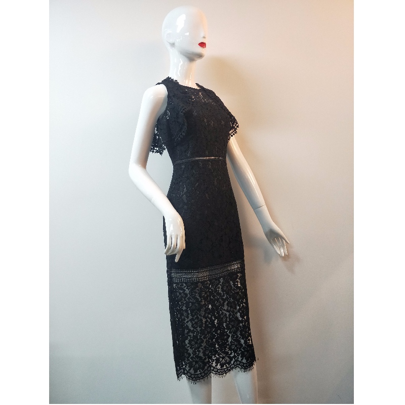 VESTIDO LONGLINE LACE BLACK LACE JLWD0039