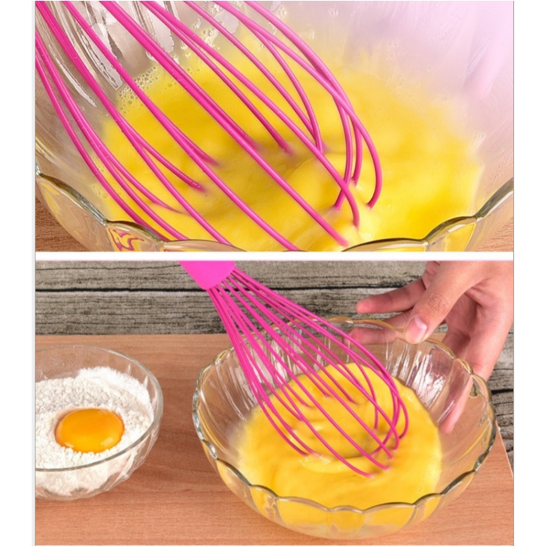 Agitador de huevo de silicona agitador de mano de alta calidad mango antideslizante de silicona herramienta de cocina para hornear