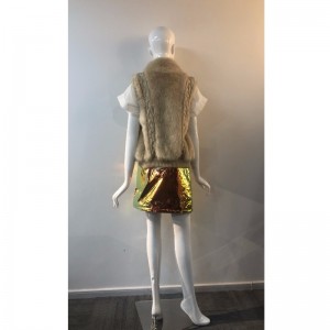 GILET DE PIEL CREMA DE SEÑORA RLWF0002