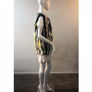 CHAQUETA DE PIEL RAYAS VERTICALES COLOREADAS PARA SEÑORA RLWF0011