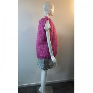 SEÑORA MAGENTA SHAGGY GILET RLWF0023