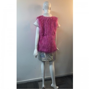 SEÑORA MAGENTA SHAGGY GILET RLWF0023