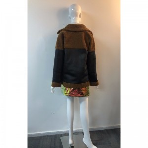 CHAQUETA PU DE SEÑORA CON BORG TRIM RLWPJ0031