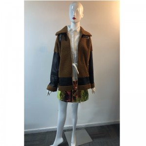 CHAQUETA PU DE SEÑORA CON BORG TRIM RLWPJ0031