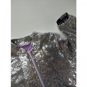 CHAQUETA DE LENTEJUELA SLIVER PARA NIÑOS RLCJ0003N