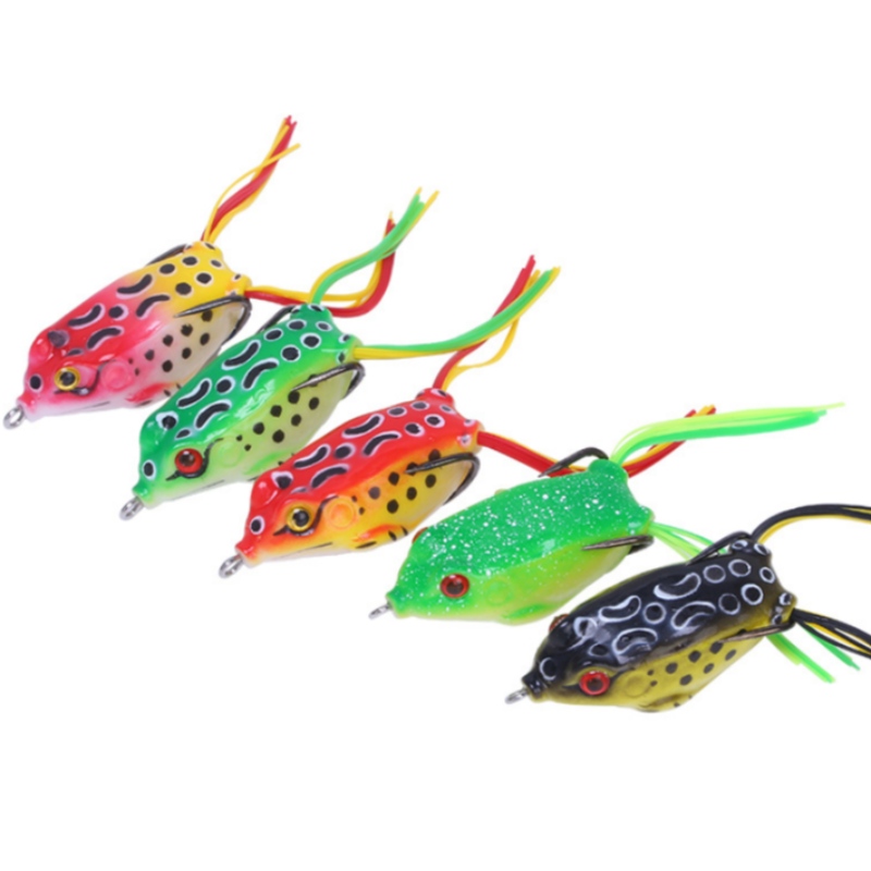 Rana de trueno de silicona simulada Lei frog cebo de carretera cebo falso doble anzuelo cebo negro pescado negro especializado en matar artes de pesca