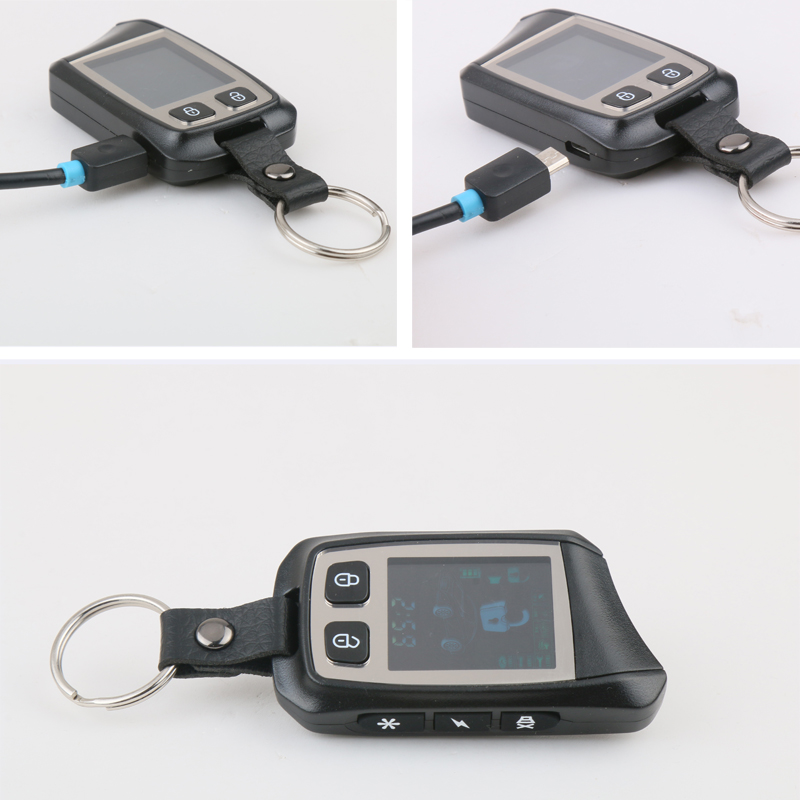 Capturador de código de coche con dos transmisores FSK LCD alarma remota de coche 500m