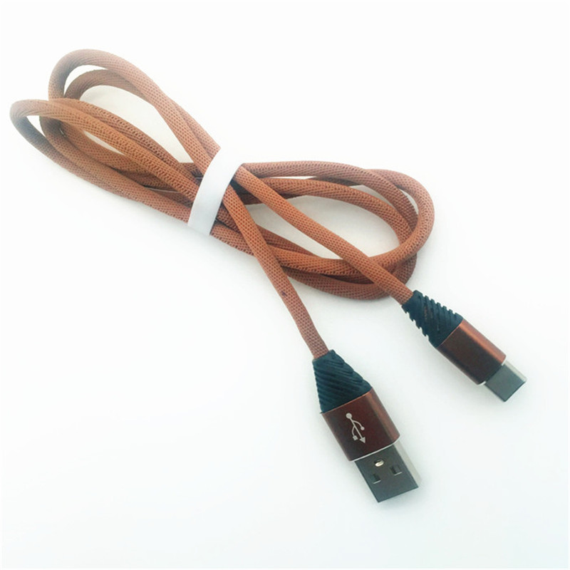 KPS-1004CB TIPO C Tejido de algodón personalizado 1m USB 2.2 de carga de alta velocidad tipo c Cable USB